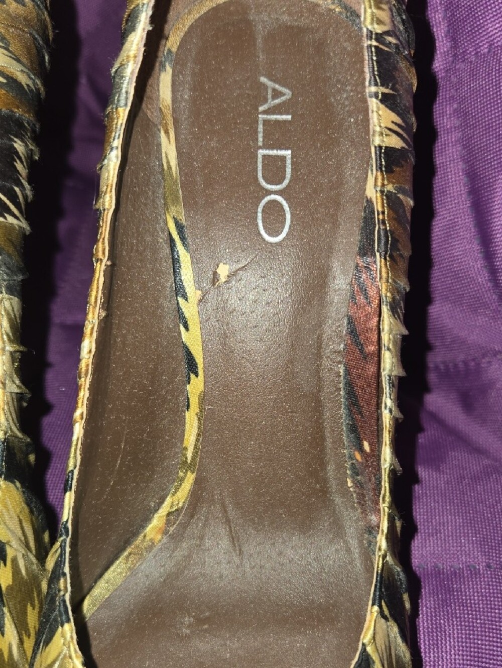 ALDO Yellow and Black Peep-Toe Heels - Picture 3 of 10